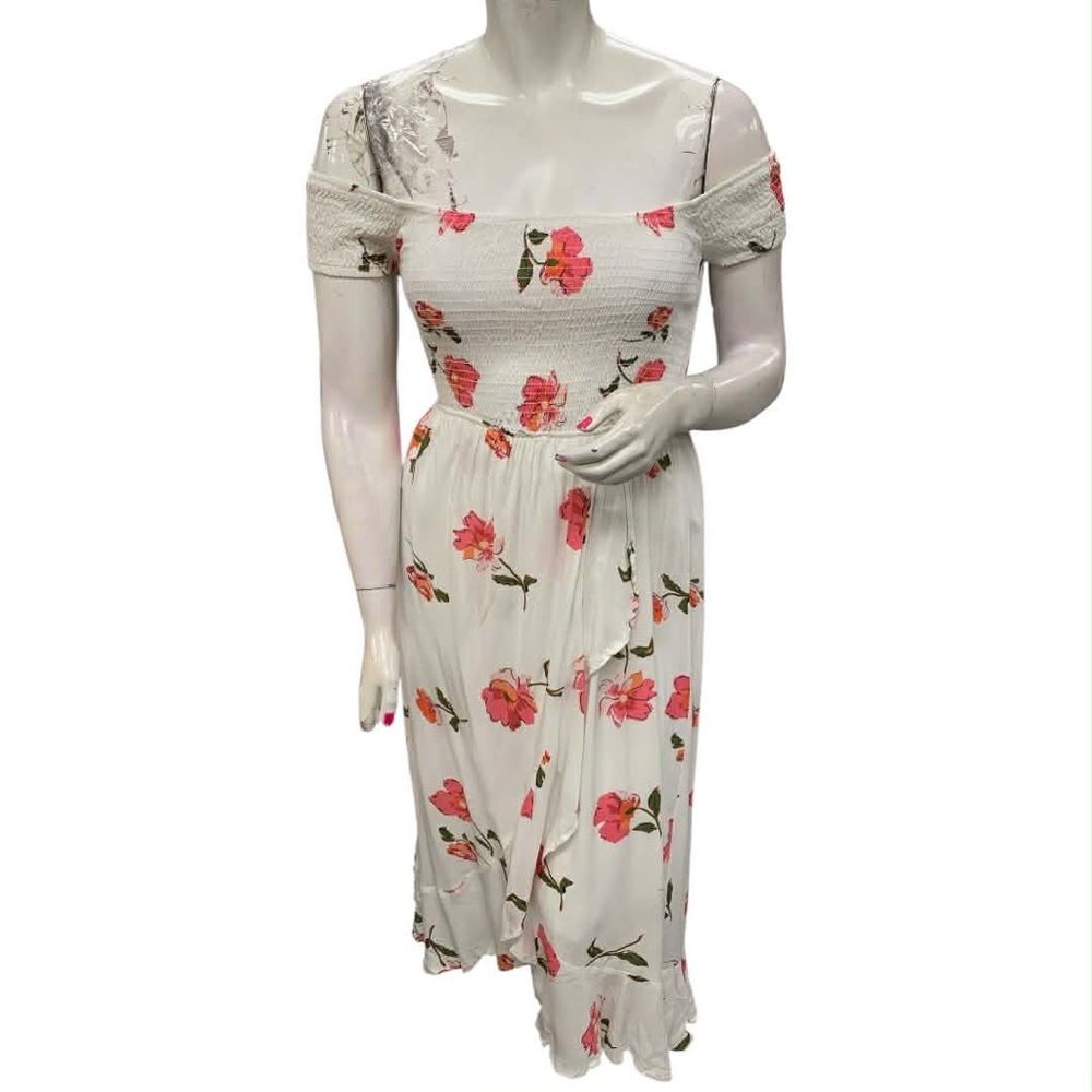 imPRESS NWT One Shoulder Floral Dress - Pink and White Size L